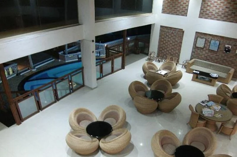 Spacious resort lobby and indoor guest lounge at Sagara Beach Resort Kovalam