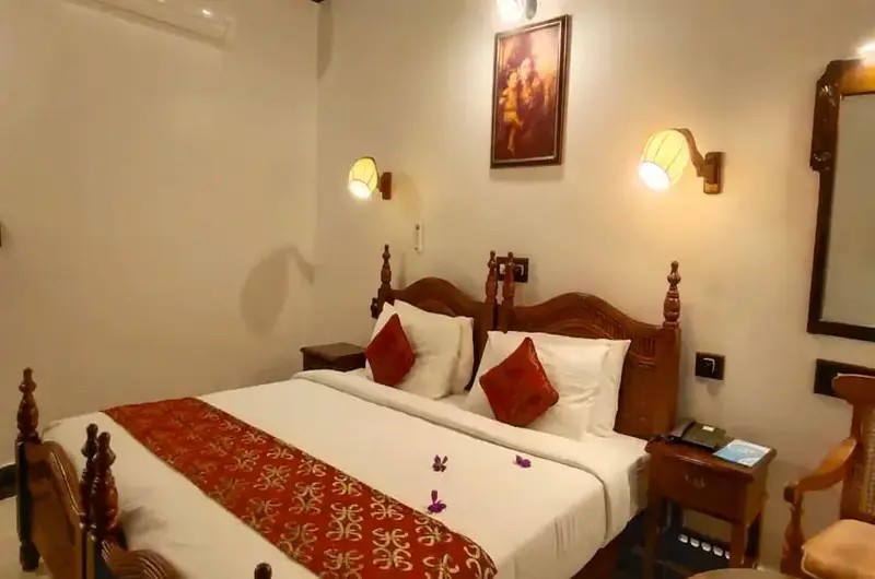Premium heritage premium room featuring traditional decor at The Travancore Heritage Beach Resort Kovalam