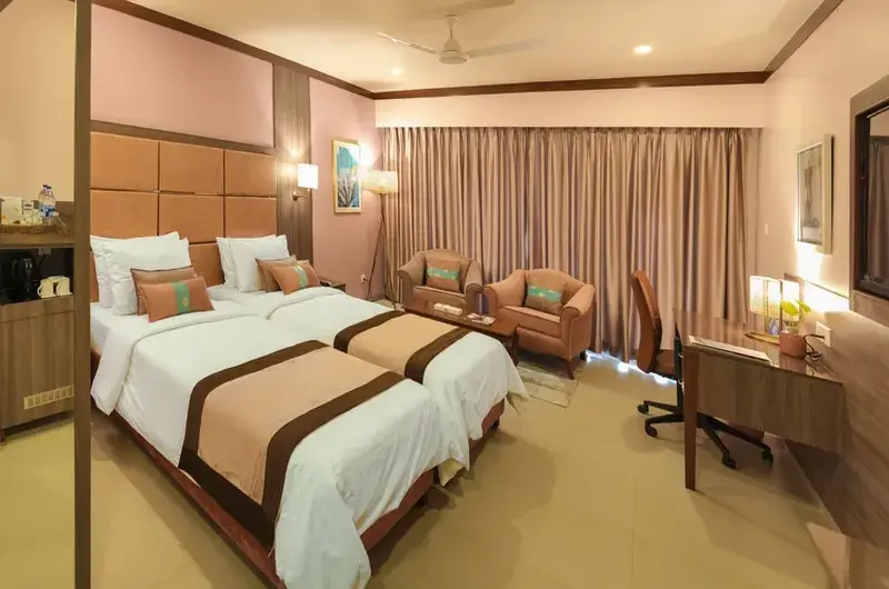 Spacious executive family suite room accommodation at Uday Samudra Leisure Beach Hotel Kovalam.