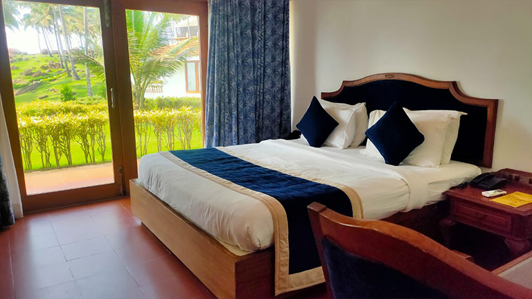 Premium sea view bedroom accommodation with private balcony at KTDC Samudra Resort Kovalam