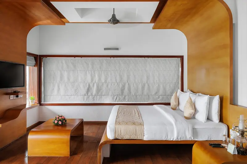 Traditional Ayurvedic wellness spa and massage treatment room at Gokulam Grand Turtle on the Beach