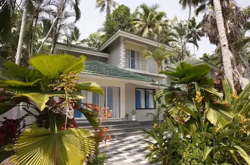 Luxury guest villa exterior architecture at Country Club Kovalam Beach Kerala