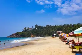 Peaceful coastline and ocean waves at Samudra Beach a quiet resort destination in Kovalam